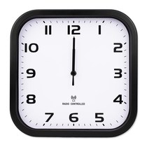 Automatic time 12-inch radio wave clock living room home creative wall clock mute electronic perpetual calendar non-perforated square