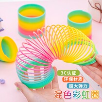 Colorful rainbow circle stacked music childrens magic show nostalgic toy elastic spring kindergarten graduation gift