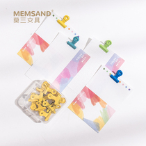 Mo San color round clip hand account long tail small clip stationery ins Wind cute color long tail ticket holder student file sorting test paper iron clip photo note note holder 12 pieces