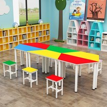 Trapezoidal conference table creative negotiation table art training table combination Splicing modern desk cram school desks and chairs