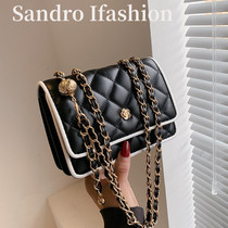 Sandro Ifashion Explosive Small Bag Women 2021 New Lingge Shoulder shoulder bag Mobile Phone Bag Soft Leather