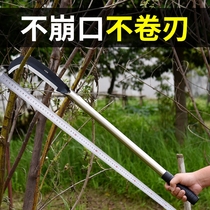 Hand forged stainless steel thickened sickle agricultural long handle outdoor tree cutting weed fishing special grass cutting knife big