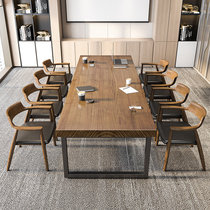 loft home computer office negotiation table and chair combination solid wood big conference table long table simple modern long strip table