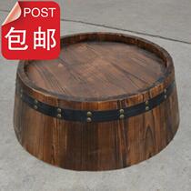 Wine u barrel half barrel solid wood beer wine barrel bar cover truncated barrel bottom oak winery decoration wine barrel road