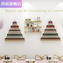 Nail shop display rack nail polish frame red shelf European style iron nail polish rack wall shelf