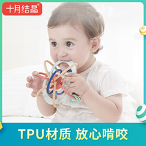 October Jingjing Manhattan hand-held ball baby tooth gum grinding tooth glue can be boiled molars toy ball