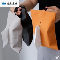 Leather tissue box European and American tissue bag simple household car tissue cover toilet living room hanging paper set Nordic