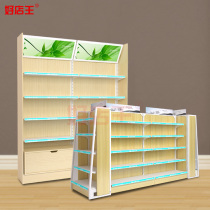 Convenience store snack and beverage shelf Stationery store multi-layer steel and wood display cabinet Supermarket food Nakajima shelf shelf