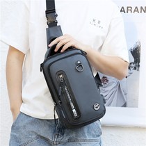 Casual mens chest bag simple shoulder messenger bag multi-function tide brand oblique backpack small bag trend messenger bag mens bag