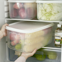 Refrigerator storage box large fresh-keeping box rectangular plastic sealed vegetable and fruit drawer type frozen finishing storage box