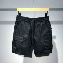 American casual simple tooling shorts Mens summer elastic waist drawstring multi-pocket loose straight five-point pants quick-drying