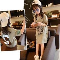 Girls  short-sleeved T-shirts summer 2020 new childrens long-sleeved base shirt top middle and large childrens Korean T-shirt tide