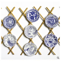 Plate painting creative handmade blue and white porcelain kindergarten environment layout materials paper plate Flower Chinese style disposable paper plate