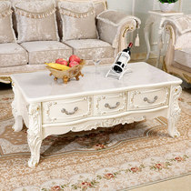 European marble tea table simple modern small family living room tea table household solid wood tea table TV cabinet floor cabinet