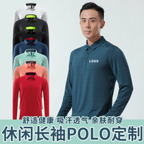 Quick-drying clothes polo custom long sleeve T-shirt high-end work clothes lapel sports group clothes diy advertising shirt logo