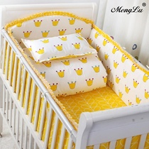 Crib bed fence cotton anti-collision removable and washable newborn baby quilt mattress baby bedding kit