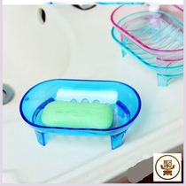 Simple large transparent bathroom drain soap holder Toilet soap box Soap rack Laundry double soap box