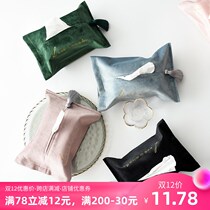 Nordic Light Luxurious Velvet Tissue Bag Home Living Room Toilet Pumping Paper Towel Paper Towel Box On-board Tissue Kit