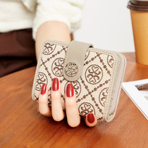 Hong Kong leather wallet womens short new 2021 explosive niche wallet women card bag documents exquisite high-end
