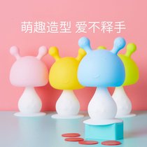 Baby bite toy rod baby silicone gel to prevent hands artifacts for 6 months small mushroom dental gel can be boiled