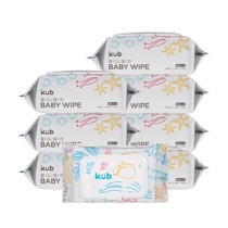 KUB can be better than baby hand mouth special wet wipes newborn baby wipes with cover wet wipes 80 draws * 8 packs
