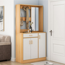 Household shoe cabinet Coat cabinet with hanger integrated multi-function locker shoe rack entrance entrance cabinet with mirror