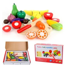 Barrel children cut fruit 1-3 years old wooden wooden simulation house cut cut to see cut Chile educational toy