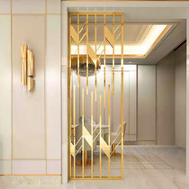 Nordic stainless steel screen new Chinese-style entrance partition hollow decoration custom light luxury hotel card holder customization