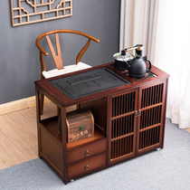Solid wood tea table tea set set one living room household tea table small tea table mobile tea table tea table
