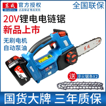 Dongcheng chainsaw Lithium electric chain saw high power rechargeable electric saw handheld mini outdoor tree cutting saw