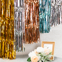 Decorative tassel rain curtain Golden Silver wedding wedding background wall baby childrens birthday banquet layout