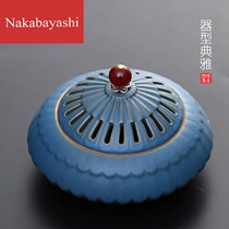 Sandalwood stove ceramic incense burner home pan incense tower incense line incense burner color Zen tea ceremony incense machine