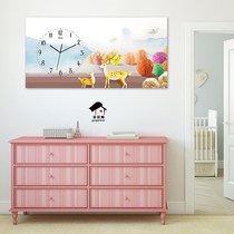 Hanging clock rectangular Nordic modern simple personality living room dining room decoration painting hanging clock mute can cover the electric box