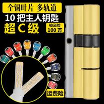  (Colorful)24-blade all-copper anti-theft door lock core c-class anti-tin anti-riot super c-class lock core universal type
