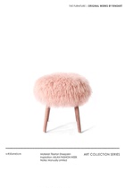 Jonai Noble stool in the ancient fog pink fluffy beach wool Poplar porch cloakroom change shoe stool