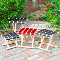 Solid wood stool Mazza cross camping wood portable stool folding large student small bench strong Beach