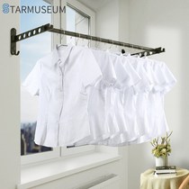  Balcony folding clothes rack Indoor wall-mounted clothes invisible cool artifact drying rack Household telescopic clothesline clothes rod