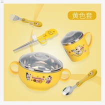 Childrens chopsticks 1 year old baby eat baby 2 years old bowl spoon fork cutlery Cartoon rice One and a half year old eat Wan