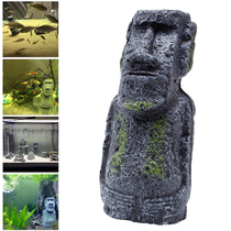 Easter Island Mini Statue Accessory Pipe Fish Tank Aquarium