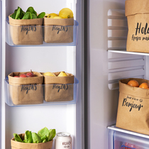 Kraft paper bag storage washable ins Wind Photo Flower Pot Kitchen food bread oil-proof refrigerator storage bag