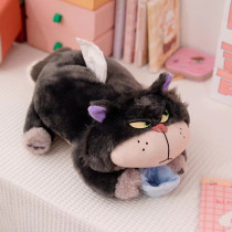 Tissue sleeve living room with pillow towel box household tissue sleeve cartoon cute cartoon bad cat plush dough