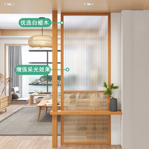 Rattan Changhong glass screen partition living room Japanese solid wood entrance bedroom Nordic decorative partition custom