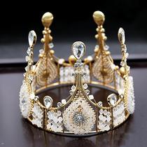 A hair cake decoration baking bride European alloy Crown birthday accessories handmade Queen big round headgear