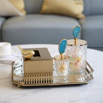 Creative candy jar with lid glass living room coffee table ornament Nordic light luxury entryway storage jar storage jar toothpick box