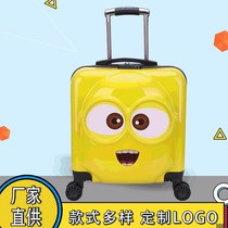 18 20 Inch Children Cartoon Pull Rod Case 3D Solid Large Eye Yellow Man Elementary School Student Den Case Universal Wheel Suitcase