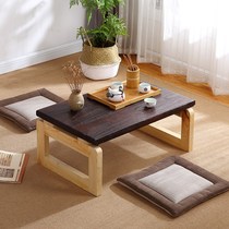 Kang table tatami window side table solid wood tea table household Japanese floating window table foldable low table small coffee table