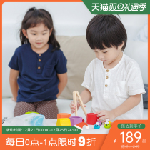 (Official direct sale) imported PlanToys4125 beehive game puzzle early education matching childrens wooden toys