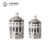 Nordic neoclassical art portraits and architectural storage jars ceramic decorative jar model house soft ornament ornaments