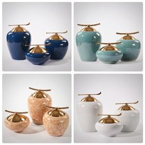 Neo-classical entrance ceramic storage jar ornament Chinese-style living room sideboard general bottle decoration model room soft decorations