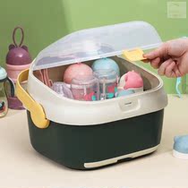 Baby bottle storage box multifunctional drain rack baby supplies milk bottle rack drying rack storage box dustproof belt cover